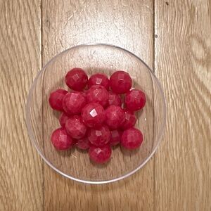 Pink faceted glass beads - qty 21